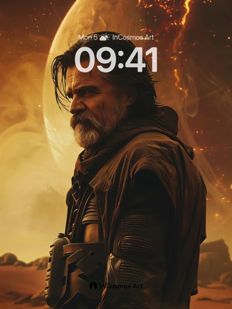 Crimson Horizon Wallpaper with Burning Planet