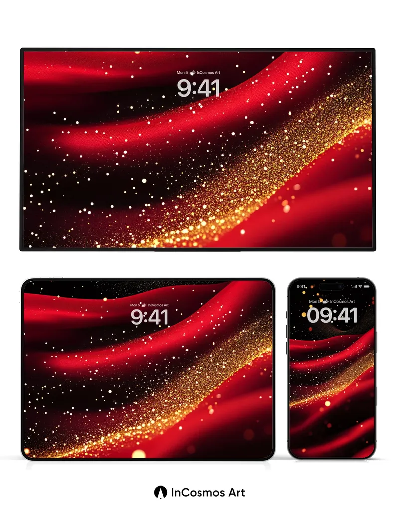 Luminous Velvet Wallpaper with Stardust Trails