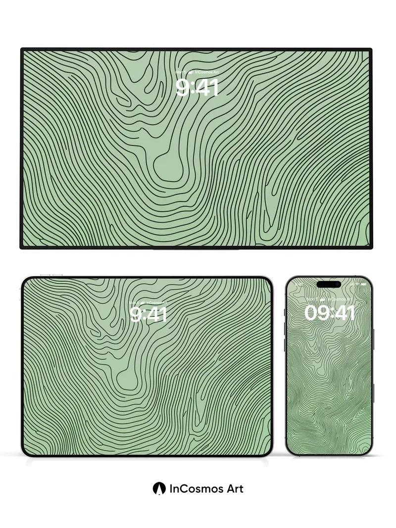 Serpentine Terrain Wallpaper with Whispering Lines