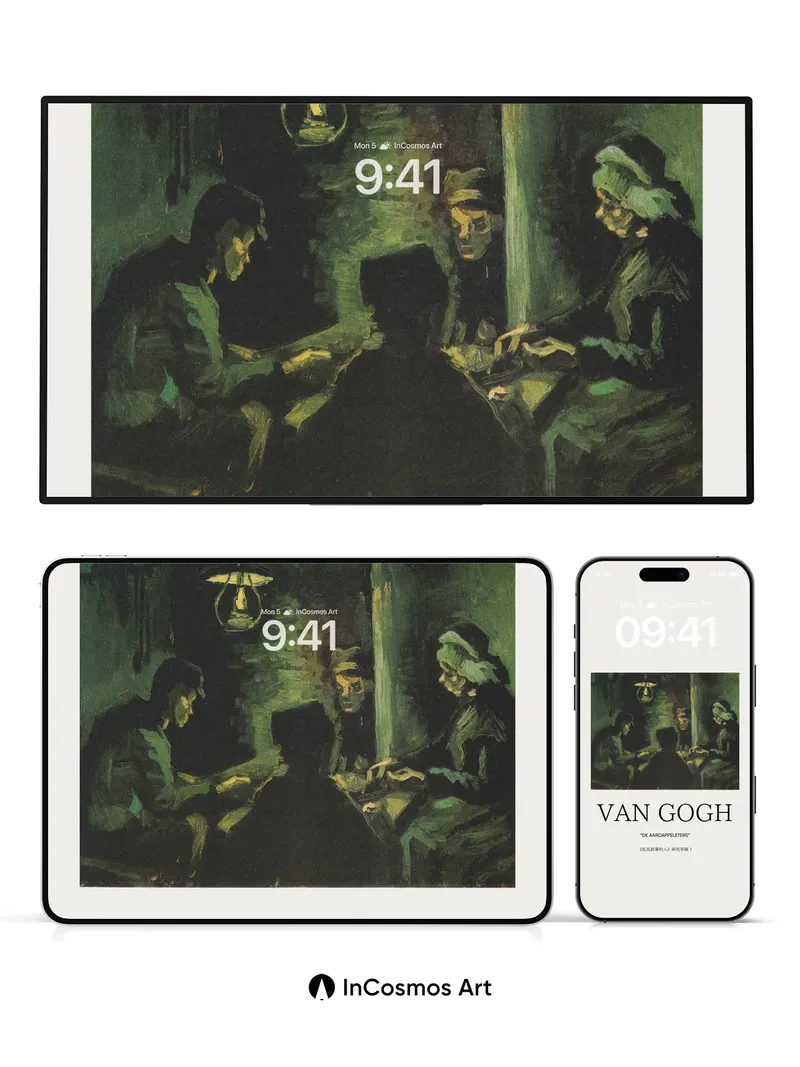 Earthy Silence Wallpaper with Van Gogh's Touch