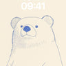 Serene Line Drawing Wallpaper with Gentle Bear Gaze wallpaper for iPhone, iPad & Mac