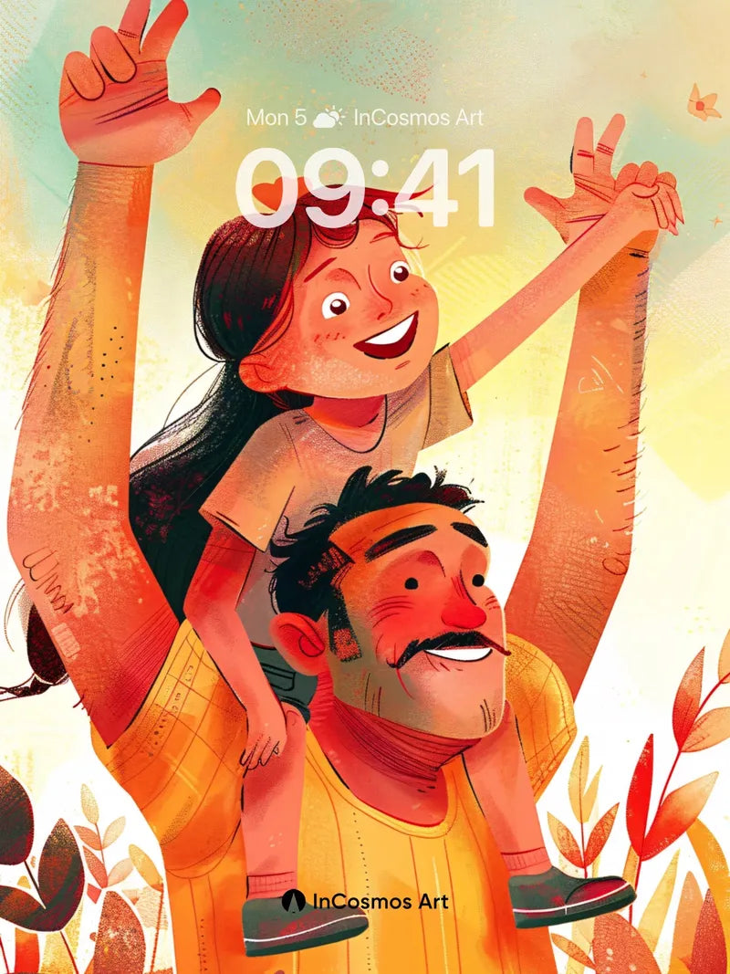 Joyful Embrace Wallpaper with Autumn Whispers