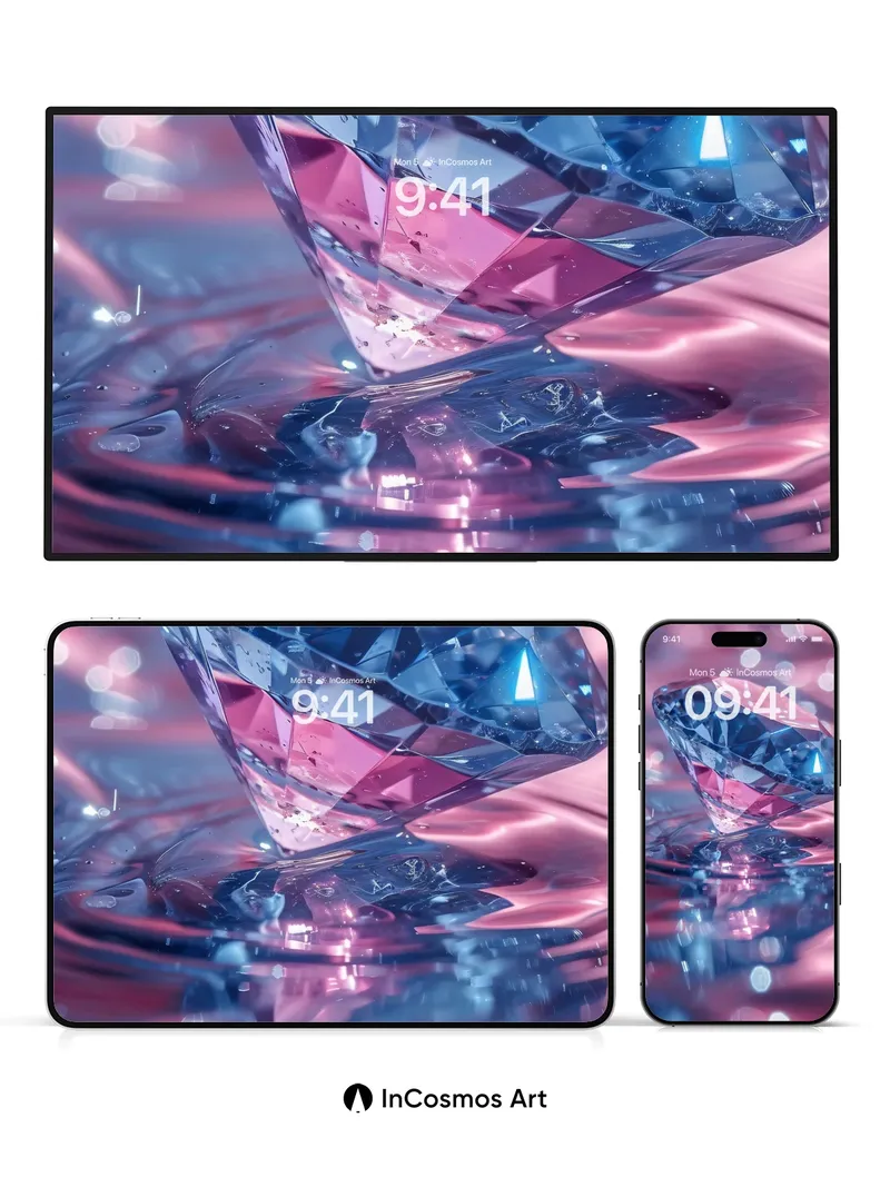 Liquid Crystal Wallpaper with Floating Diamond