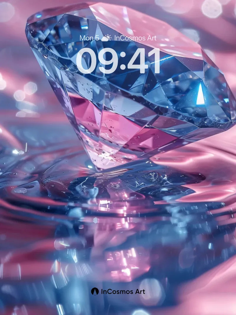 Liquid Crystal Wallpaper with Floating Diamond
