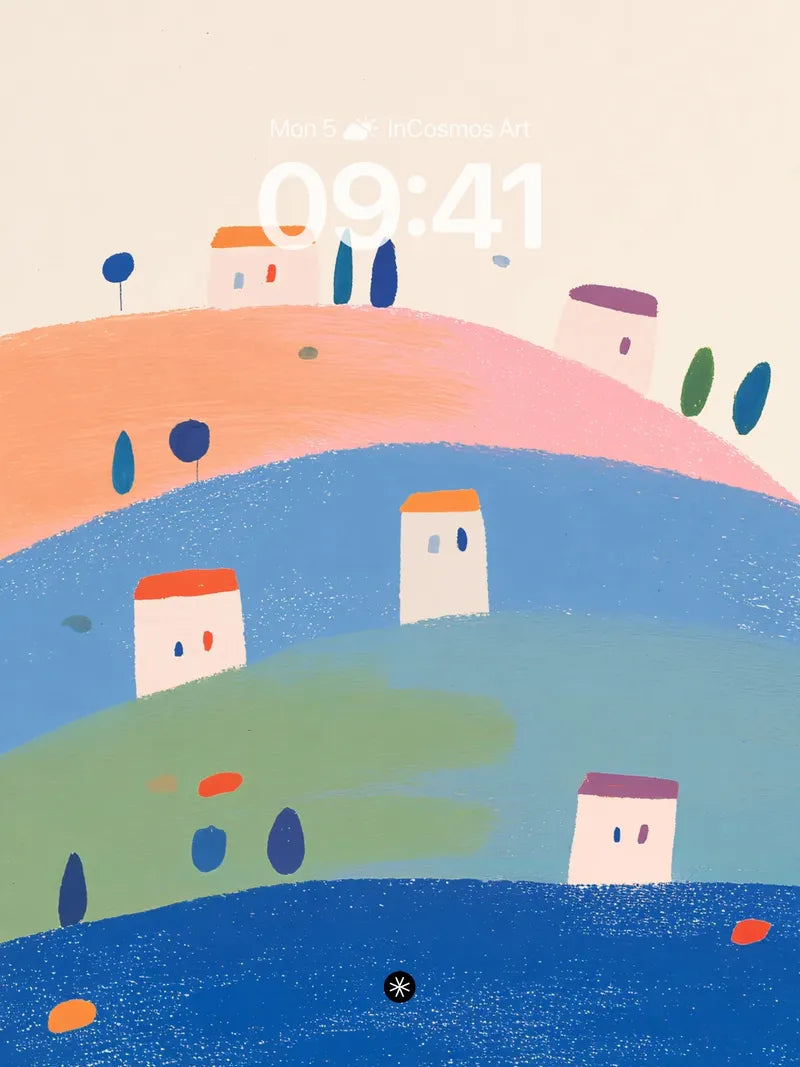 柔和粉彩山丘抽象壁纸 wallpaper for iPhone, iPad & Mac