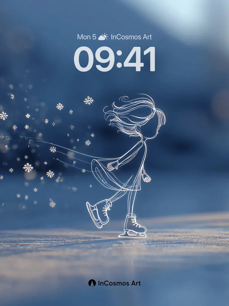 Winter Whimsy Wallpaper with Sketchlight Figure