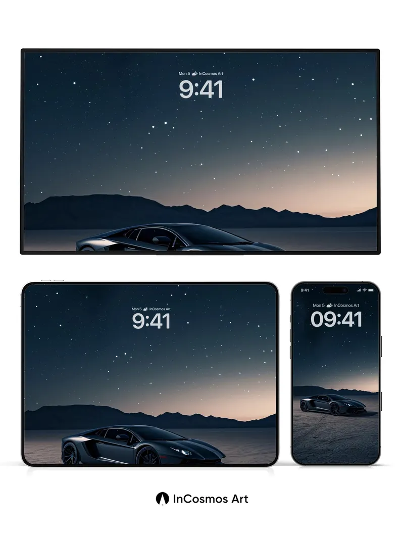 Silent Velocity Wallpaper with Starlit Horizon