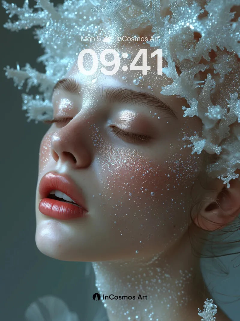 Frost Whisper Wallpaper with Snowflake Crown wallpaper for iPhone, iPad & Mac