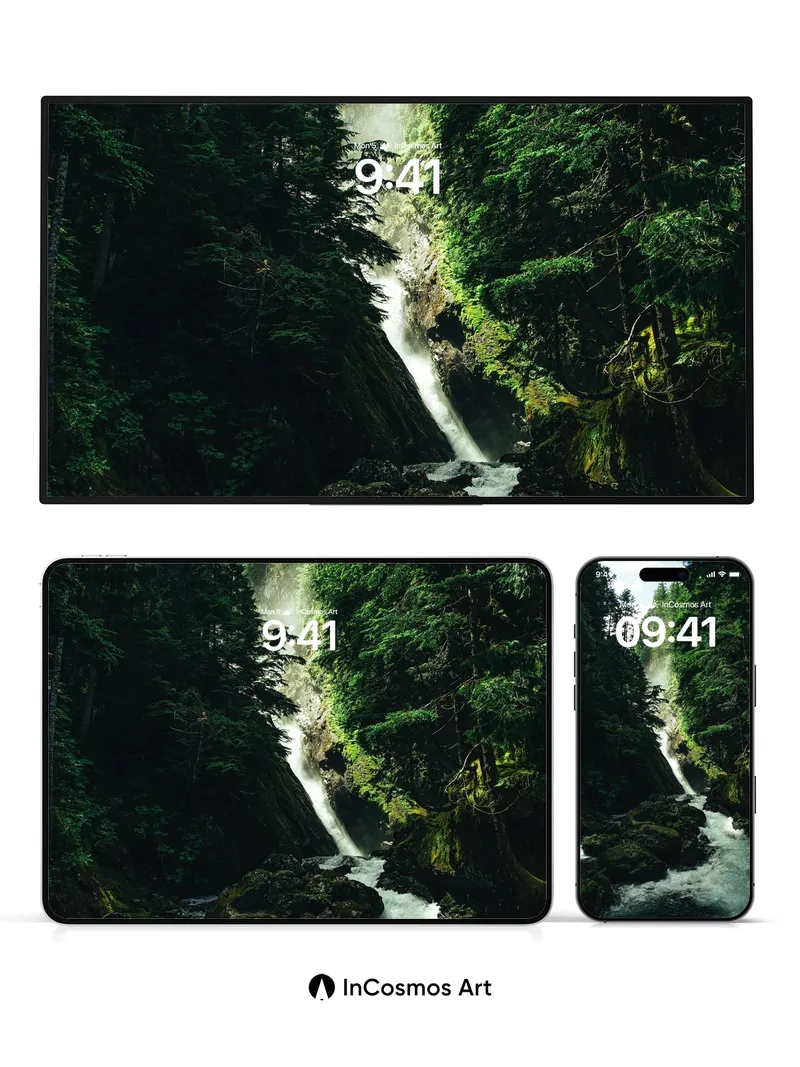 Whispering Canyon Wallpaper with Moss-Covered Stone