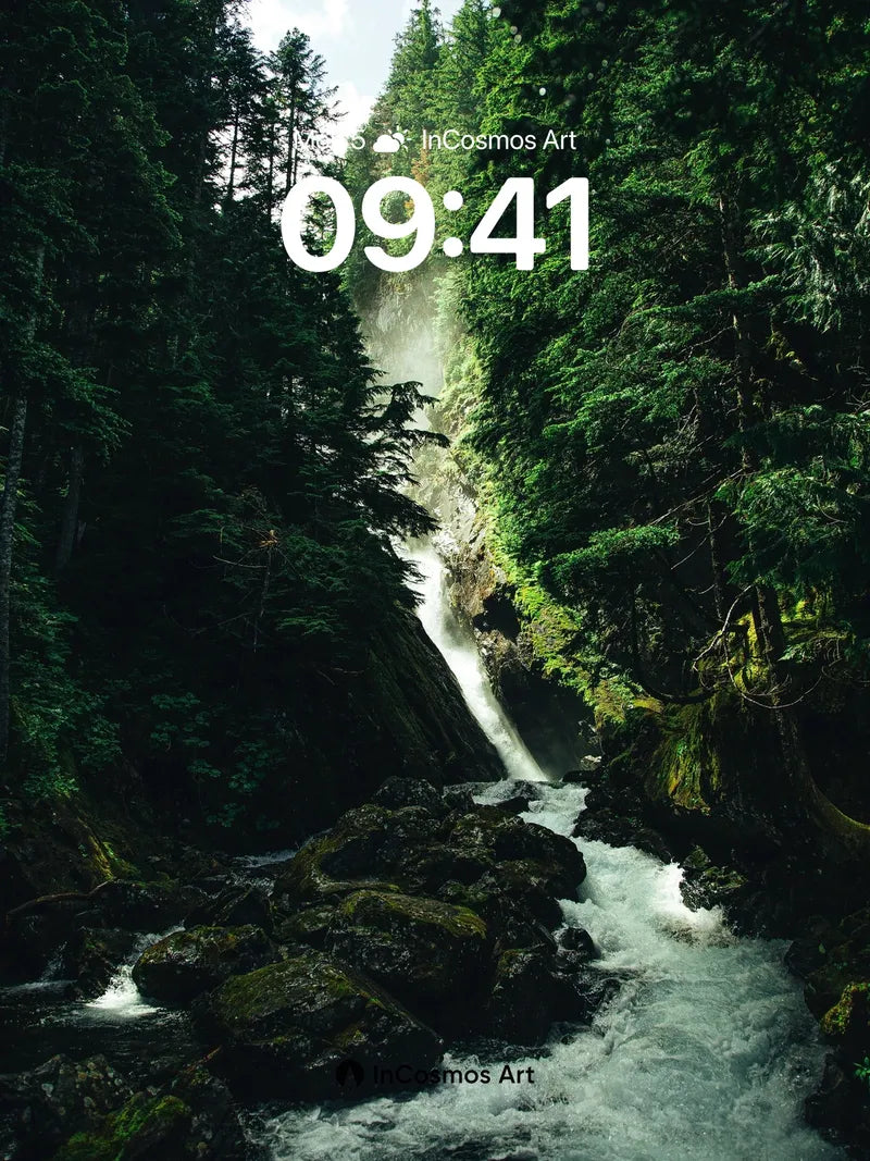 Whispering Canyon Wallpaper with Moss-Covered Stone