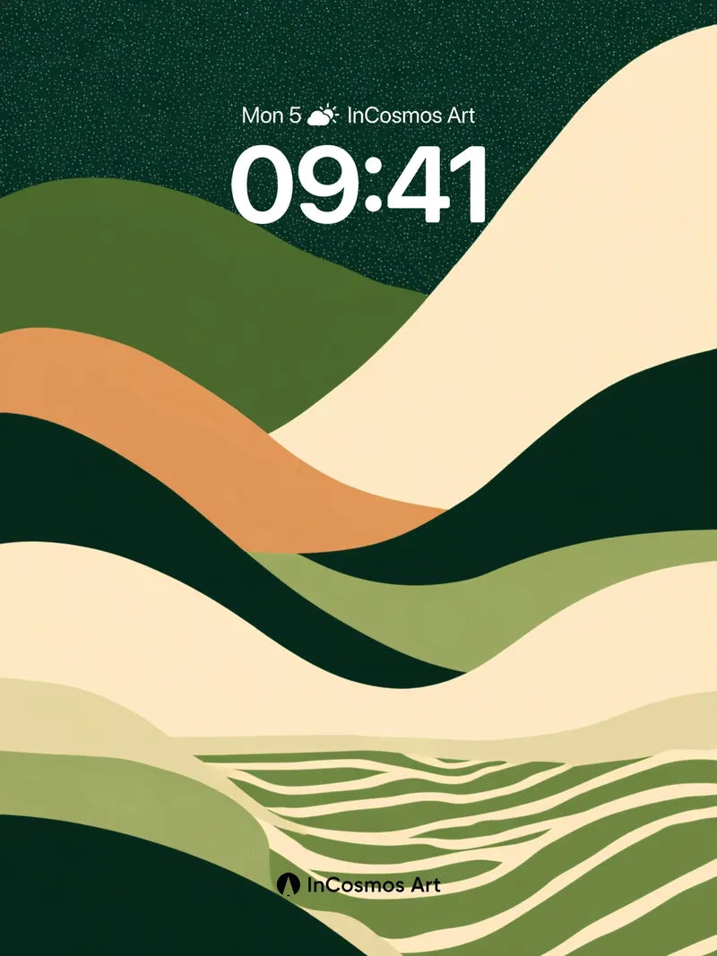 Serene Terrain Wallpaper with Earth-Toned Waves