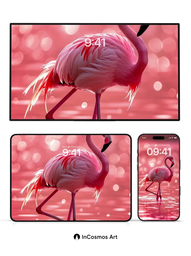 Crimson Mirage Wallpaper with Feathered Grace