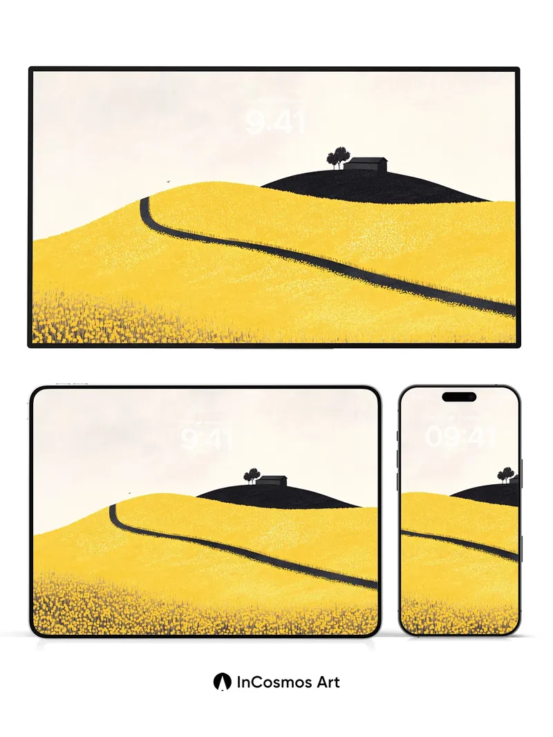 Golden Hush Wallpaper with Silent Ridge