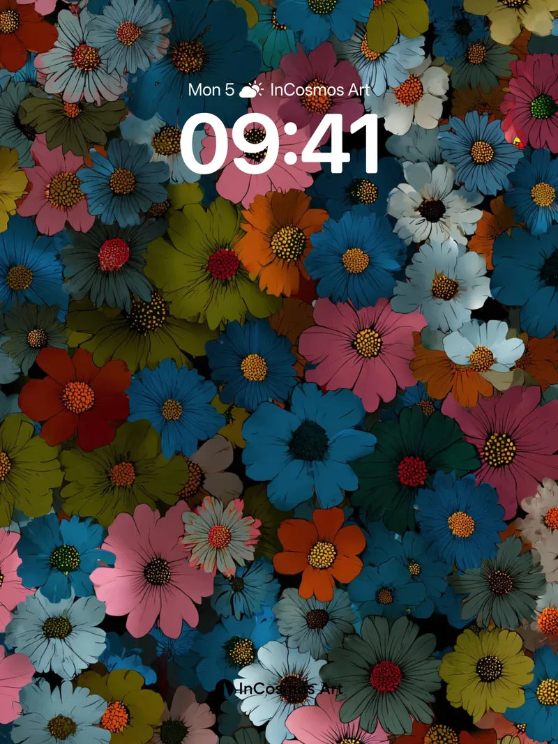 Chromatic Bloom Wallpaper with Velvet Petals wallpaper for iPhone, iPad & Mac