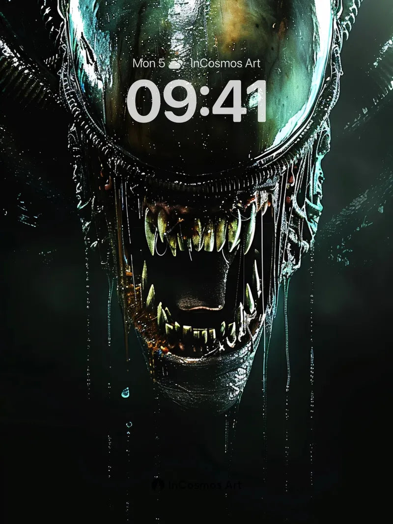 Chilling Abyss Wallpaper with Bioluminescent Teeth