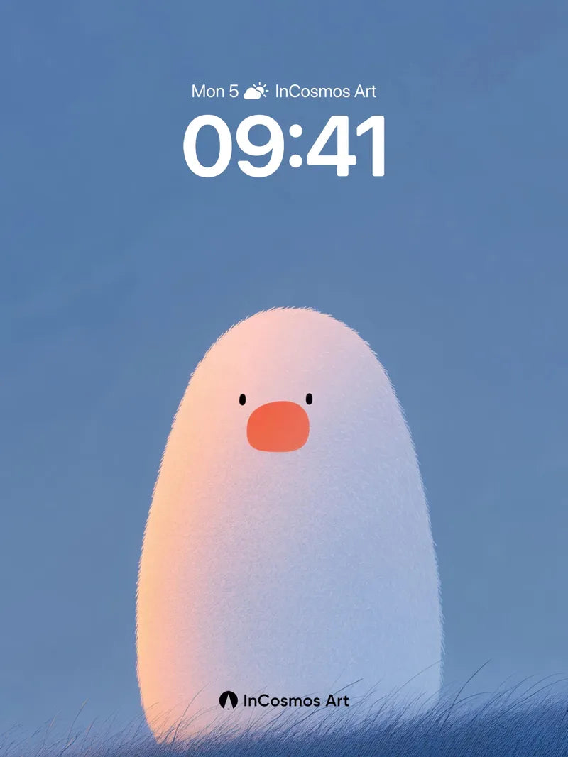 Soft Hush Wallpaper with Egg-Form Light