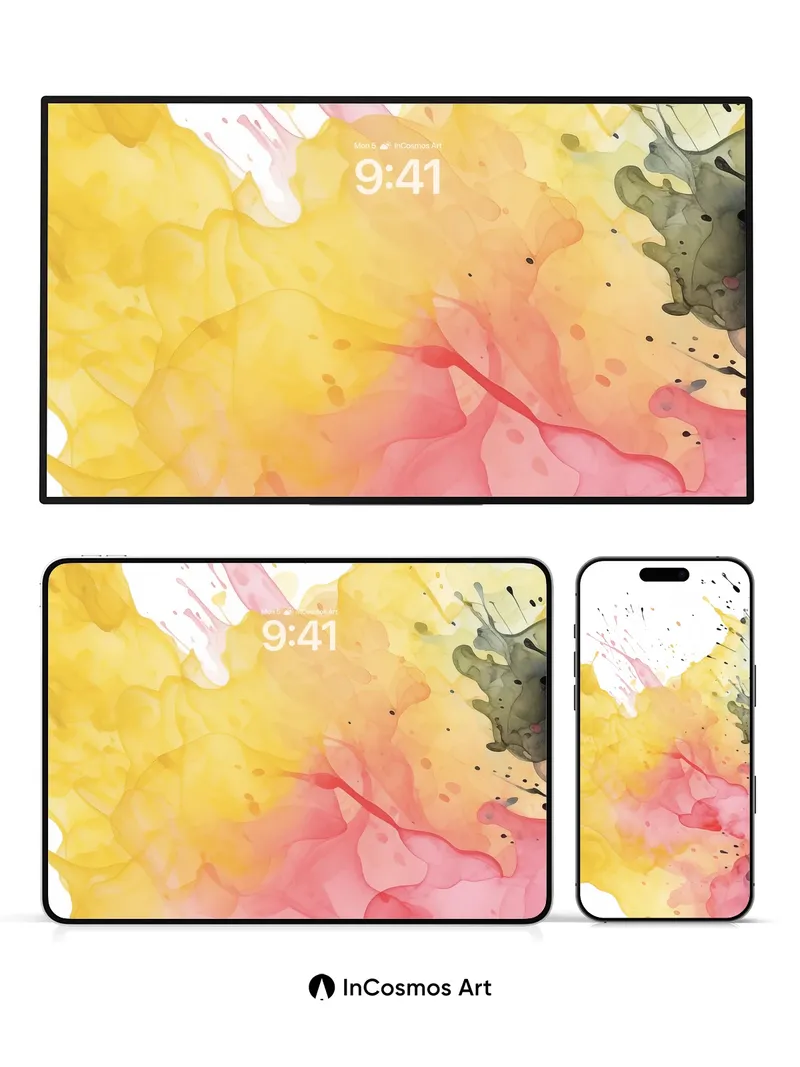 Golden Hush Wallpaper with Ink Whispers