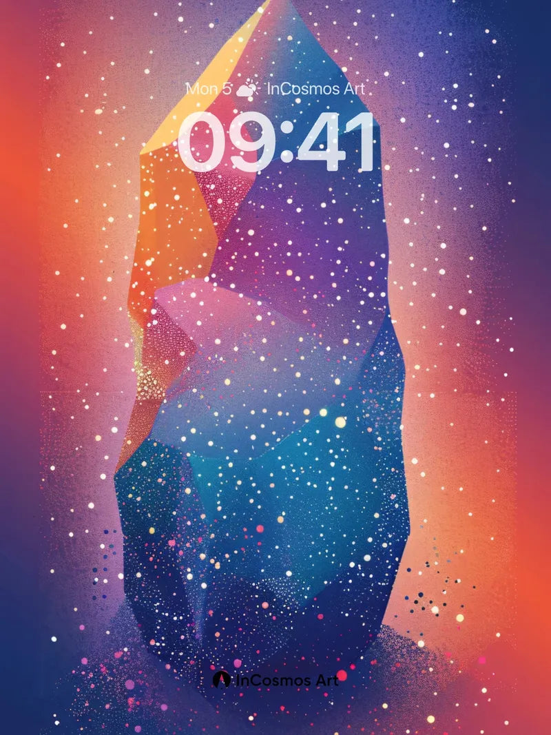 Cosmic Prism Wallpaper with Starlit Facets