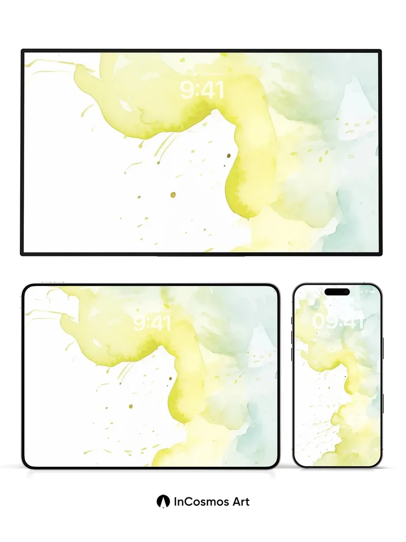 Serenity Drip Wallpaper with Floating Light