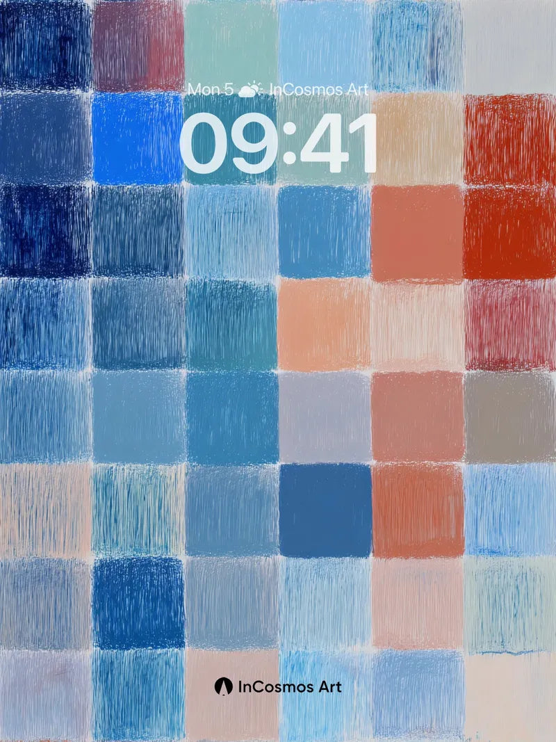 Soft Grid Harmony Wallpaper in Pastel Hues wallpaper for iPhone, iPad & Mac