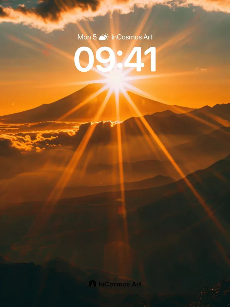 Golden Dawn Wallpaper with Sunburst Peak wallpaper for iPhone, iPad & Mac