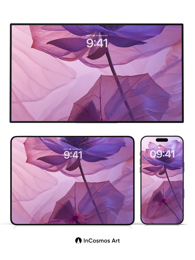 Luminous Veil Wallpaper with Ethereal Petals