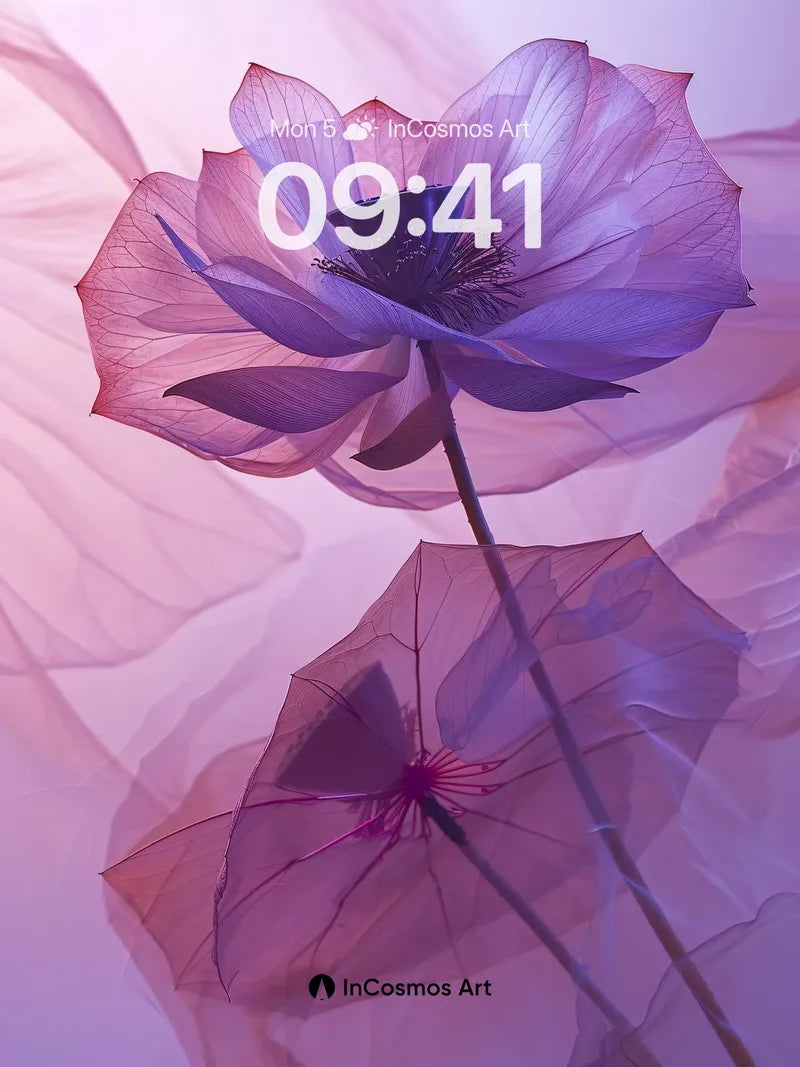 Luminous Veil Wallpaper with Ethereal Petals