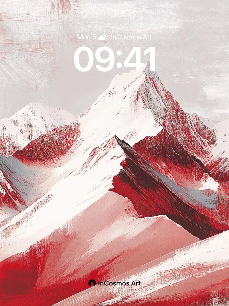 Crimson Peaks Wallpaper with Frozen Brushstrokes wallpaper for iPhone, iPad & Mac