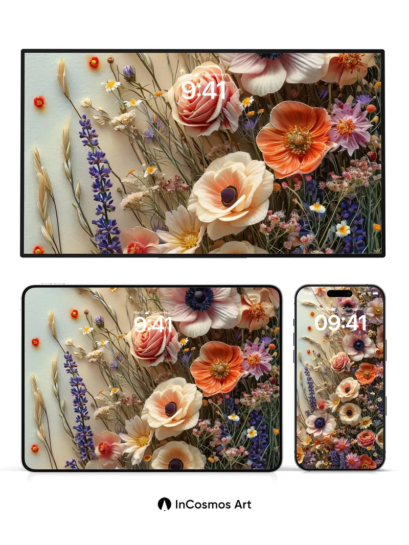 Whispering Bloom Wallpaper with Ethereal Petals