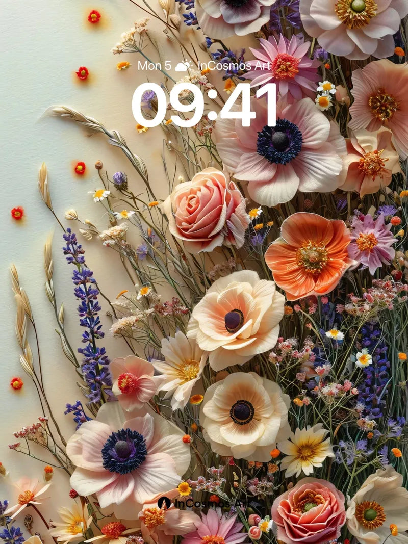 Whispering Bloom Wallpaper with Ethereal Petals wallpaper for iPhone, iPad & Mac