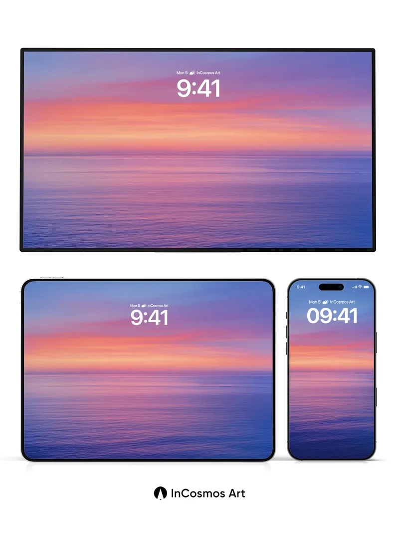 Serene Horizon Wallpaper with Ethereal Gradient