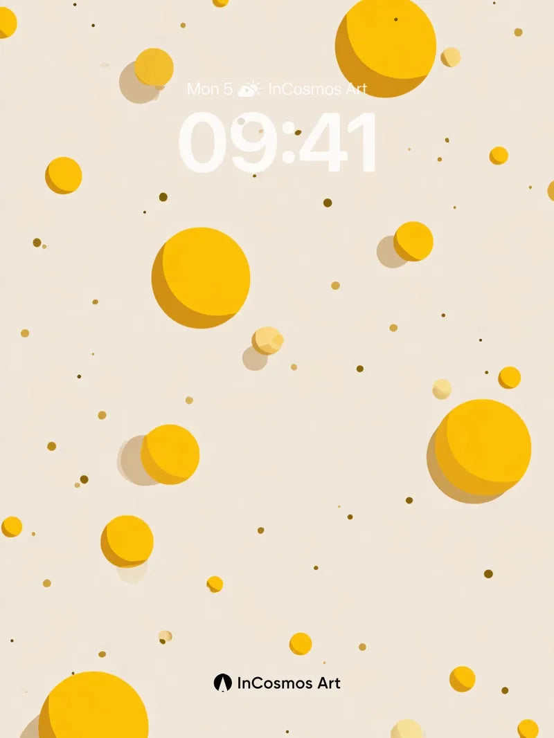 Golden Hush Wallpaper with Floating Circles wallpaper for iPhone, iPad & Mac