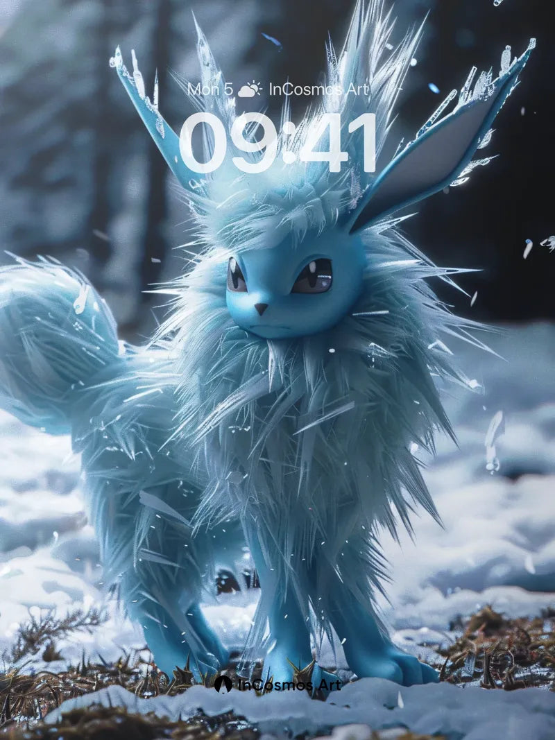 Frostwhisper Fox Wallpaper with Icy Feathers