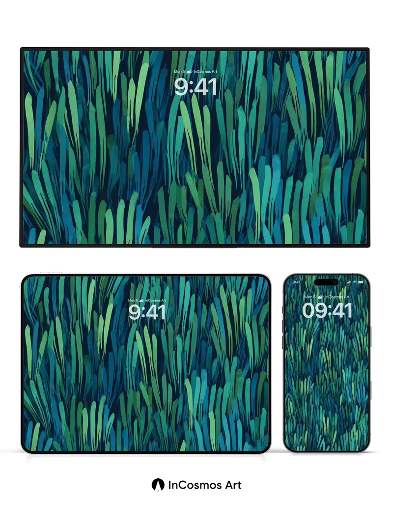 Midnight Kelp Forest Wallpaper with Vertical Rhythm