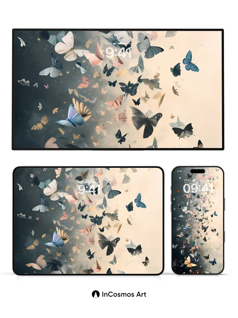 Whispering Wings Wallpaper with Ethereal Light