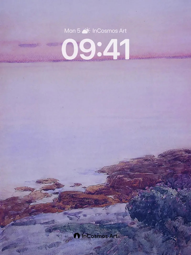 Serenity Shore Wallpaper with Lavender Hush