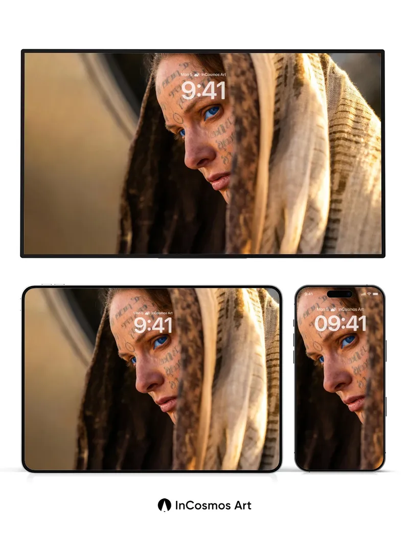 Whispered Script Wallpaper with Desert Veil