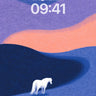 Solitary White Horse Wallpaper in Abstract Waves wallpaper for iPhone, iPad & Mac