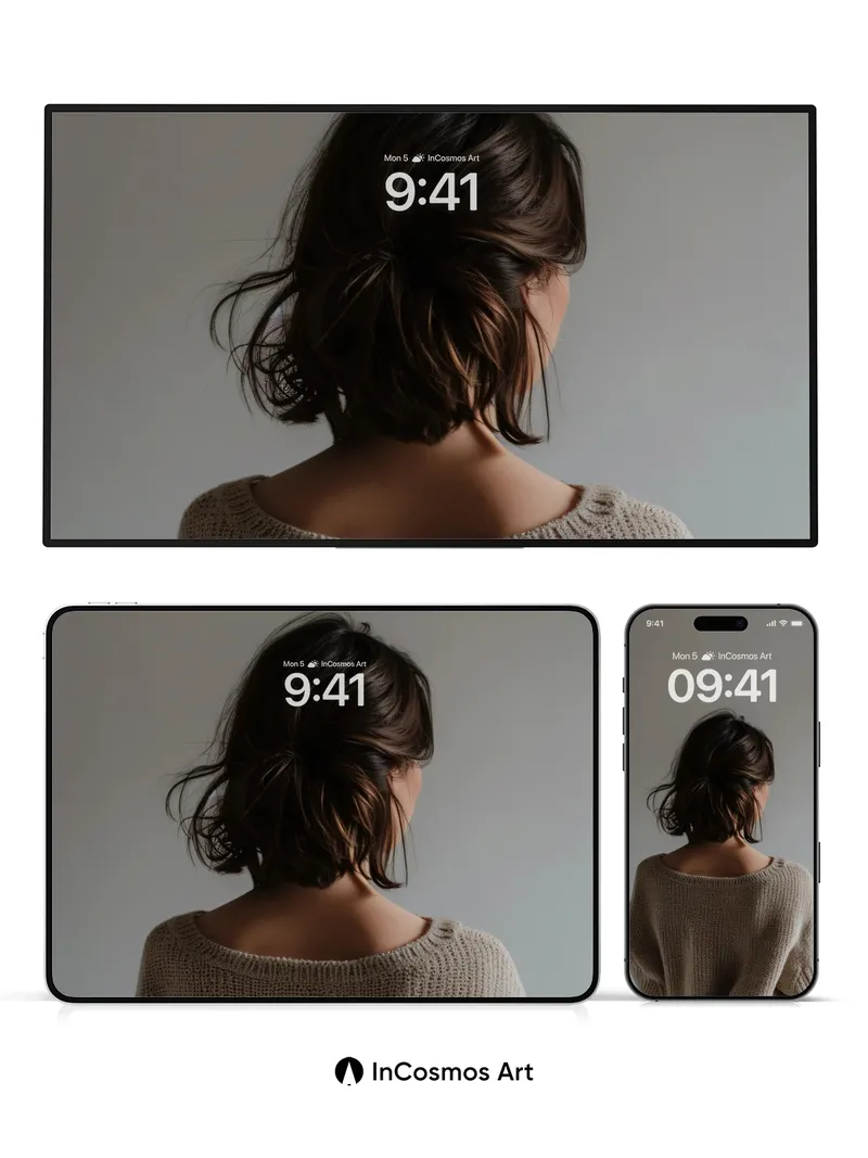 Whispered Stillness Wallpaper with Knit Embrace