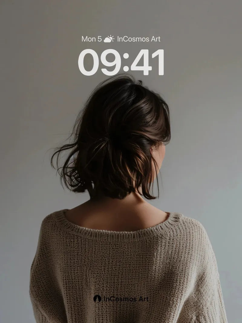 Whispered Stillness Wallpaper with Knit Embrace