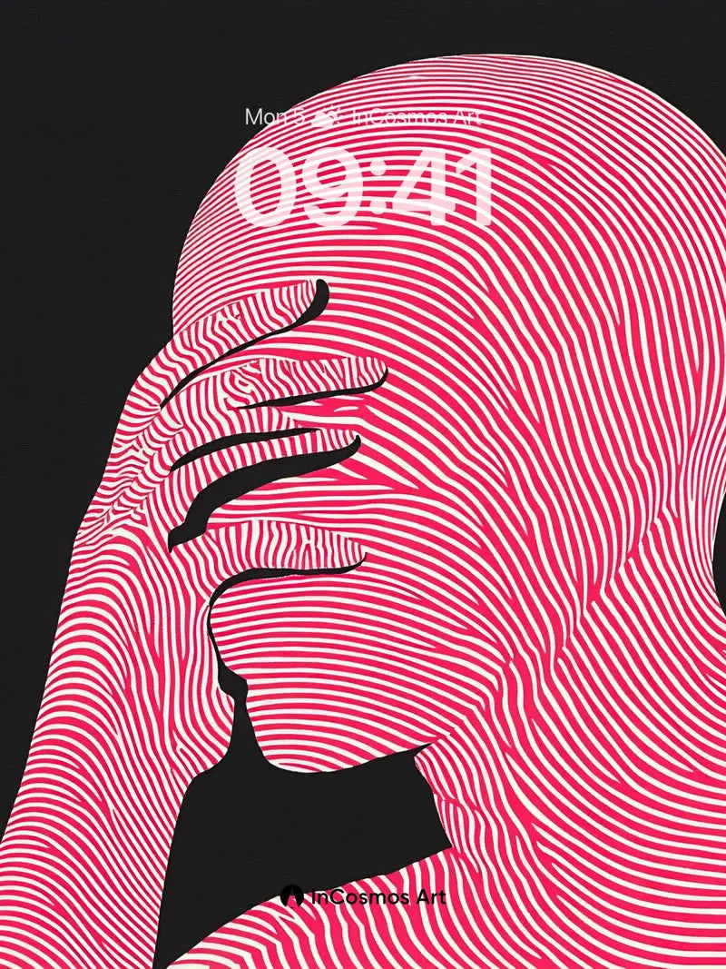 Surreal Strata Wallpaper with Hidden Lines