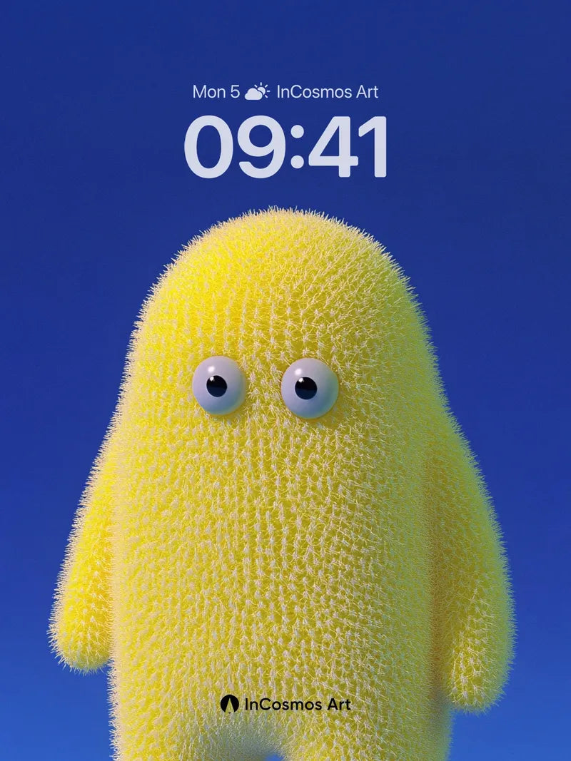 Playful Fuzz Wallpaper with Glowing Eyes wallpaper for iPhone, iPad & Mac