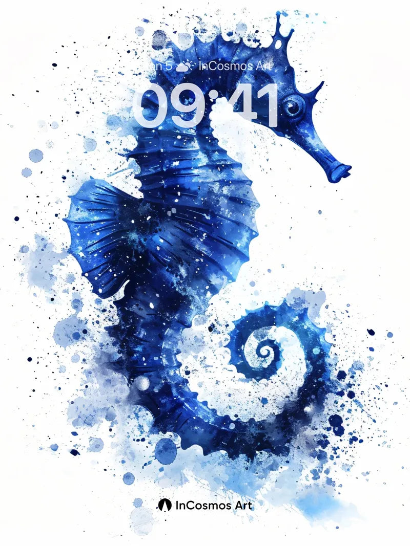 Cosmic Seahorse Wallpaper with Starlight Veins wallpaper for iPhone, iPad & Mac