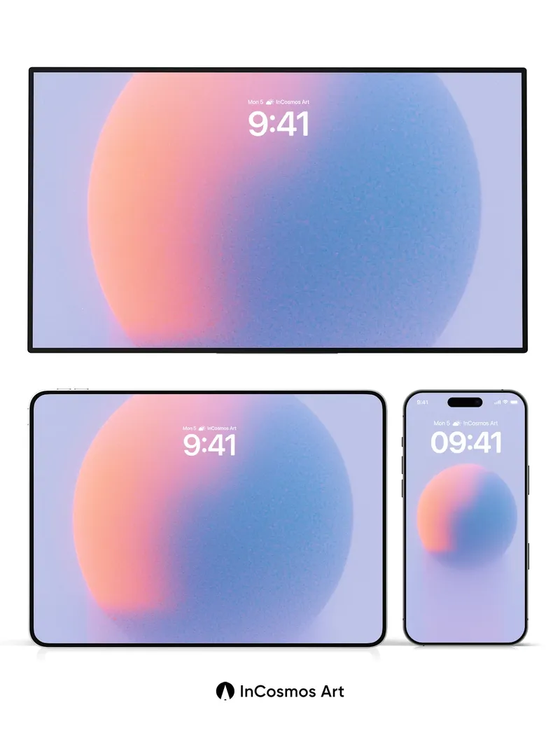 Serene Gradient Sphere Wallpaper with Soft Hues