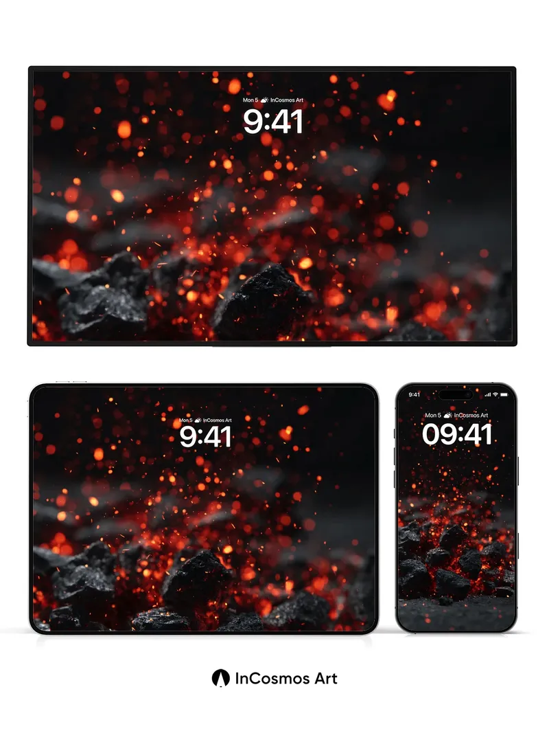 Ember Storm Wallpaper with Molten Ripples