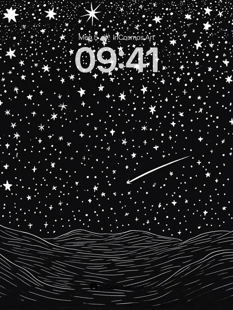 Stellar Whisper Wallpaper with Falling Light