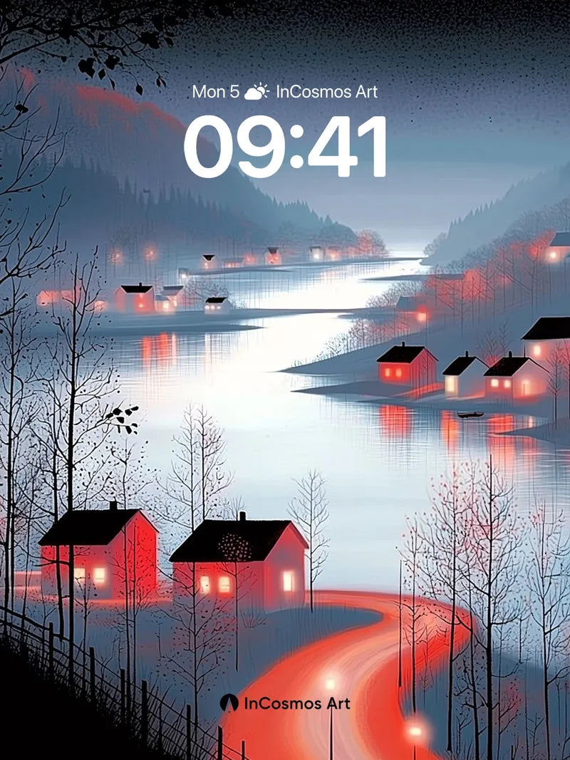 Crimson Hush Wallpaper with Frozen Light Trails