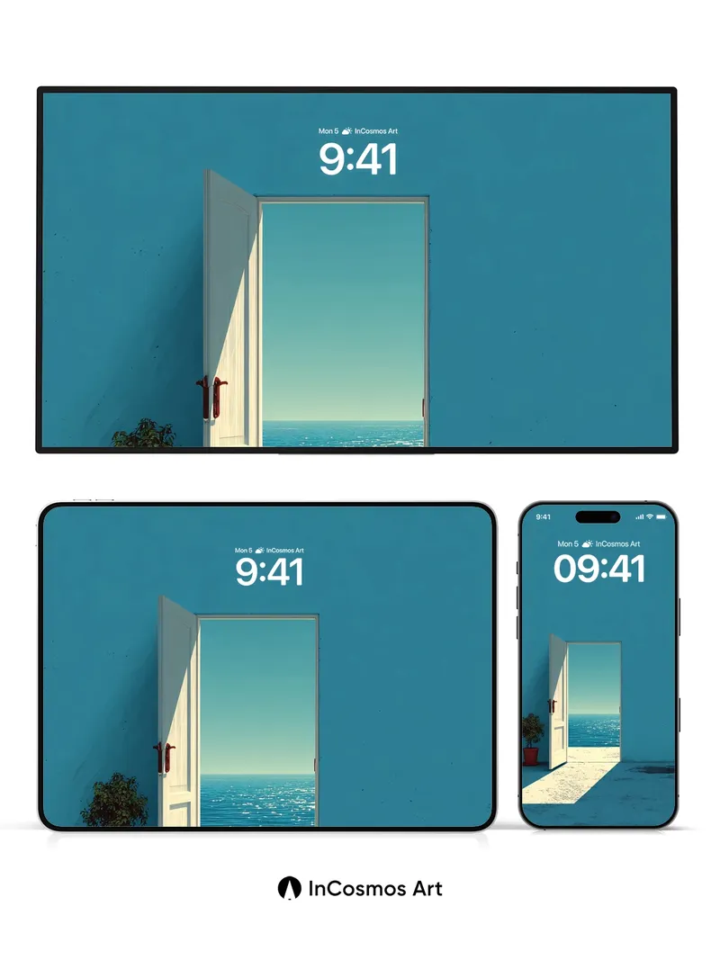 Serenity Threshold Wallpaper with Ocean Light