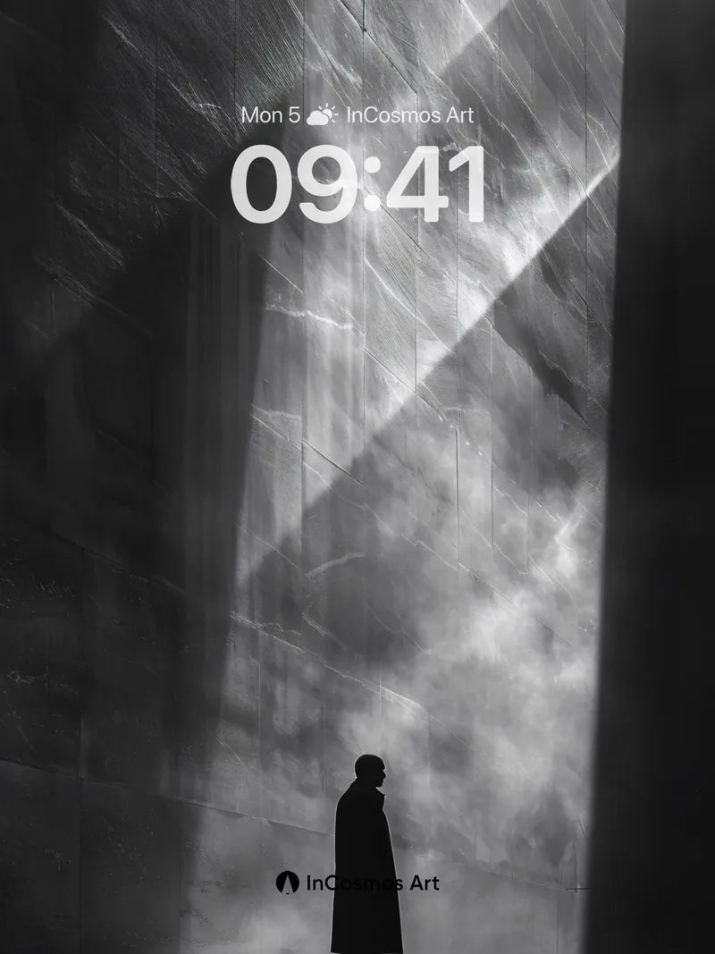 Silhouetted Solitude Wallpaper with Stone Light