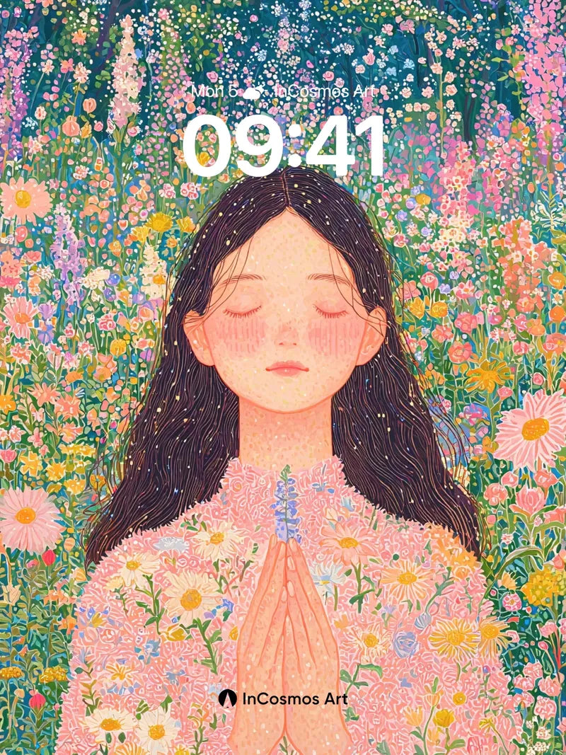 Serenity Garden Wallpaper with Floral Prayers wallpaper for iPhone, iPad & Mac